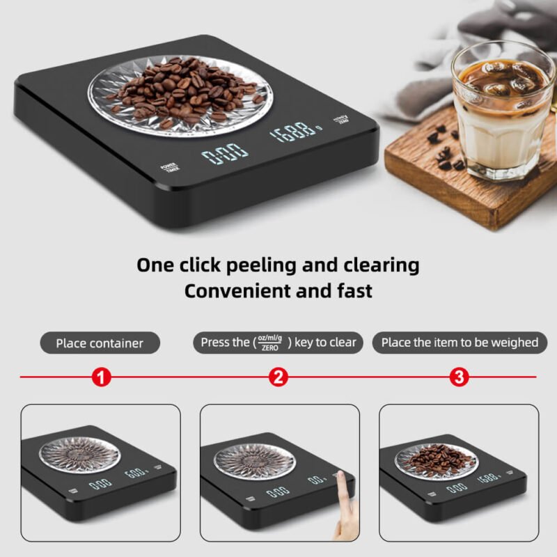 Digital Precision Espresso Coffee Scale with Time